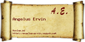 Angelus Ervin névjegykártya