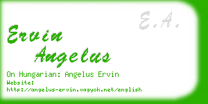 ervin angelus business card